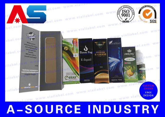 กล่องพิมพ์ e-liquid ขนาด 30ml บรรจุภัณฑ์ขนาดเล็กแบบกำหนดเองพร้อมหน้าต่างใส พร้อมออกแบบฟรี สีดำผิวด้าน