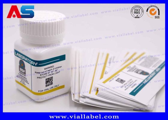 ขวดยาพลาสติกใส Childproof กาวที่แข็งแกร่งกันน้ำสำหรับแท็บเล็ตในช่องปาก