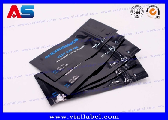 พิมพ์สีดํา กระเป๋าแผ่นอลูมิเนียมสําหรับ 10ml Vial Androgenics Test Cyp 10ml กระป๋อง