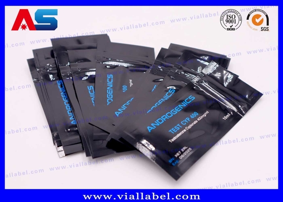 พิมพ์สีดํา กระเป๋าแผ่นอลูมิเนียมสําหรับ 10ml Vial Androgenics Test Cyp 10ml กระป๋อง