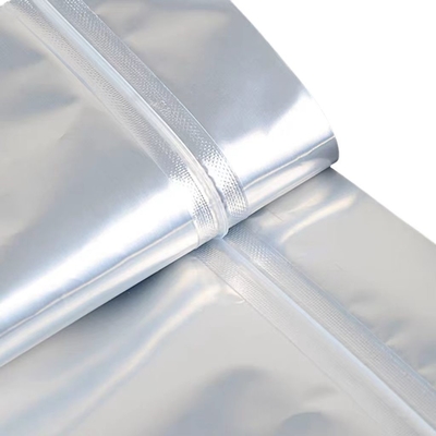 กระเป๋าสะพายแผ่นอัลลูมิเนียม MOQ 100pcs อัลลูมิเนียมเงิน Zip Lock กระเป๋าสะพายสําหรับแท็บเล็ต 50