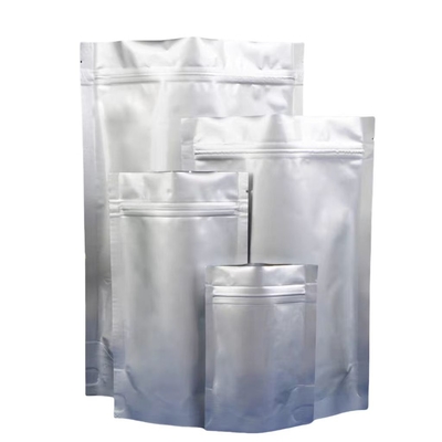 กระเป๋าสะพายแผ่นอัลลูมิเนียม MOQ 100pcs อัลลูมิเนียมเงิน Zip Lock กระเป๋าสะพายสําหรับแท็บเล็ต 50