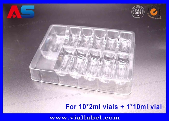 กระปุกบรรจุผง PET ใส สําหรับ Vials 10 x 2ml + Vial 1 x 10ml