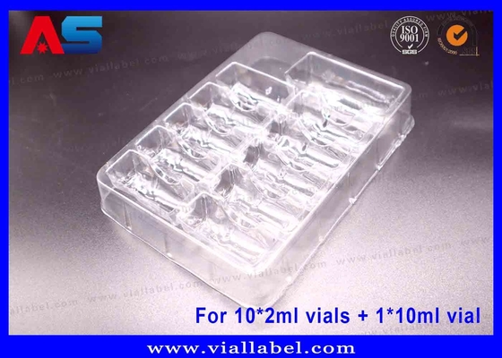 กระปุกบรรจุผง PET ใส สําหรับ Vials 10 x 2ml + Vial 1 x 10ml