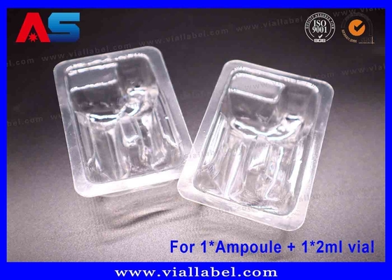 ช่อง PET Blister ใส กล่อง 2 ห้อง ปลอดภัยสําหรับ Ampoule 1ml และ Vial 2ml ผ่านการรับรอง ISO มีประสบการณ์การส่งออก 12+ ปี