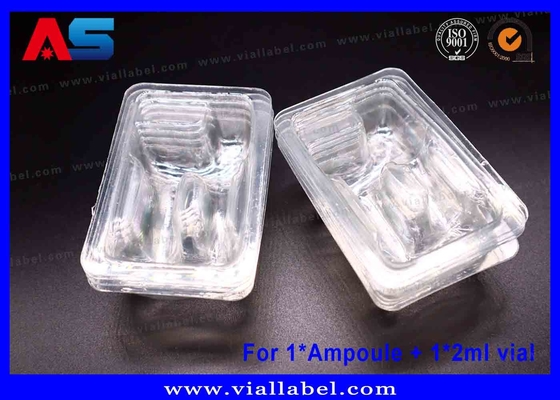 ช่อง PET Blister ใส กล่อง 2 ห้อง ปลอดภัยสําหรับ Ampoule 1ml และ Vial 2ml ผ่านการรับรอง ISO มีประสบการณ์การส่งออก 12+ ปี