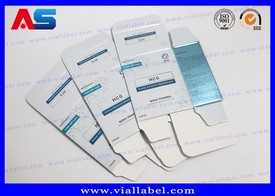 กล่องยา HCG ที่ถูกตัดด้วยเลเซอร์ (57x57x25 มม.) พร้อมใส่ผง PVC MOQ 500 ราคาตรงจากโรงงาน