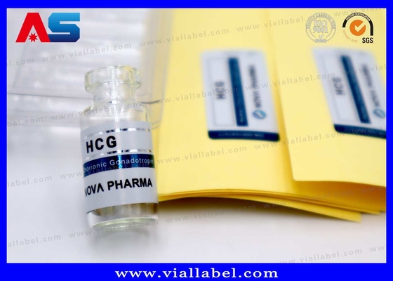 ฉลากขวดฉีดขนาดเล็ก 2 มล. , การพิมพ์ฉลากขวด Hcg แบบกำหนดเองด้าน Matt สำหรับบรรจุภัณฑ์ยา
