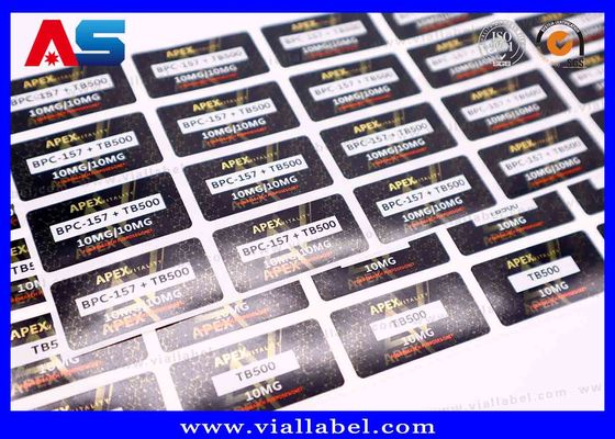 Peptide Small Bottle Label Printing , 3ml Ghk-Cu Labels Printing Foil Aluminum Metallic Colors