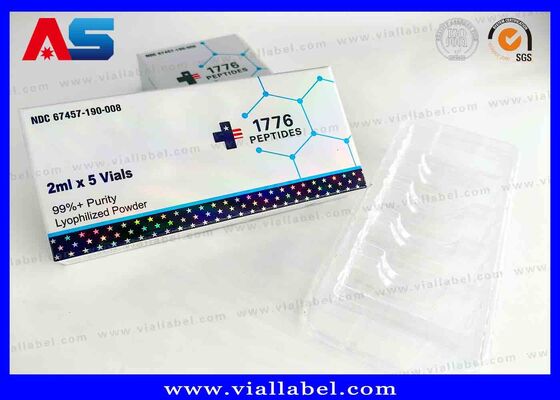 กล่องเลเซอร์โฮโลแกรม BPC ขนาดเล็ก, กล่องยาสำหรับใส่ขวดยา 2 ขวด ขนาด 3 มล. พร้อมพิมพ์