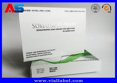 กล่องกระดาษ Hcg และฉลากถาดพลาสติกสำหรับยาฮอร์โมนการเจริญเติบโต