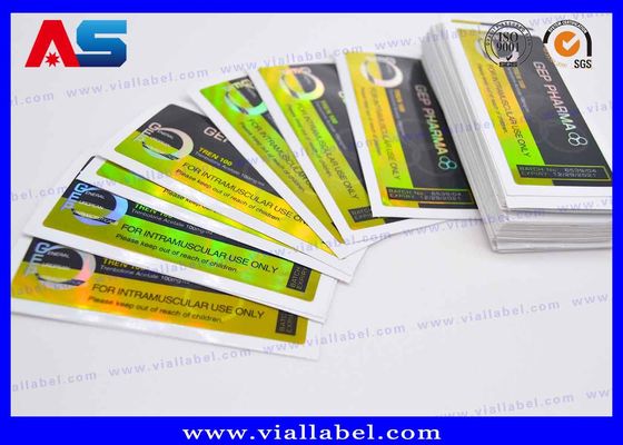 สติกเกอร์โฮโลแกรมแบบกำหนดเองสำหรับขวด Boldenene Undecylenate ขนาด 10 มล. ฉลากขวดขนาด 10 มล. กาวเหนียวพิเศษพร้อมเอฟเฟกต์เลเซอร์โฮโลแกรม ขนาดที่กำหนดเอง