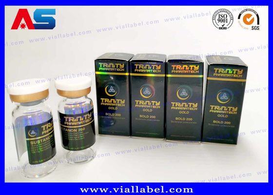 กล่องและฉลากขวดเล็กสำหรับห้องปฏิบัติการสีพานโทนโฮโลแกรมเลเซอร์ กล่องบรรจุภัณฑ์เพาะกาย