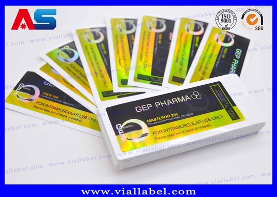 ทอง / เหรียญเงินแผ่นสติ๊กเกอร์ 5ml กล่องพีปติด กล่องฉลากการพิมพ์ Matt Lamination Vial Sticker Maker สําหรับยา