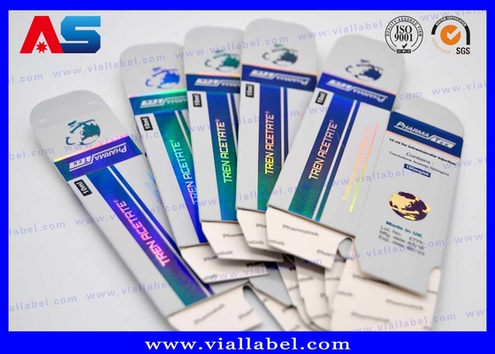 กล่องบรรจุขวดกระดาษขนาด 10 มล. โฮโลแกรมกล่องขวดกระดาษขนาด 10 มล. พร้อม Muscle Growth / Bodybuilding แบบกำหนดเอง