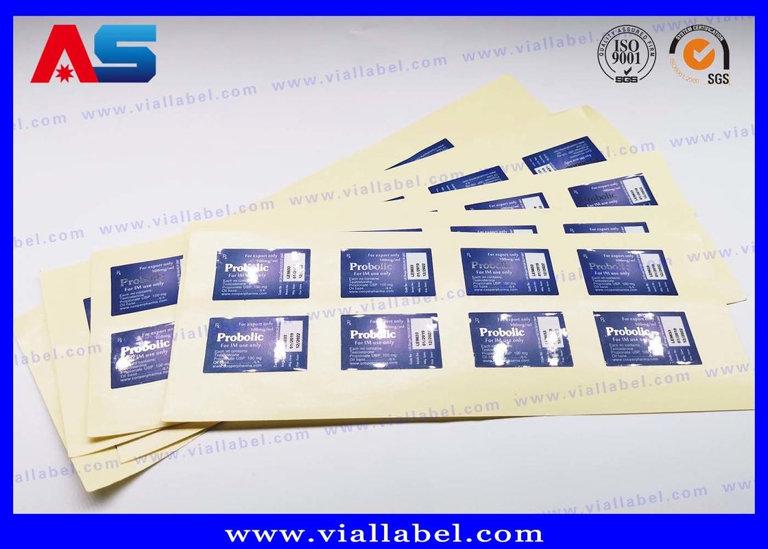 ทอง / เหรียญเงินแผ่นสติ๊กเกอร์ 5ml กล่องพีปติด กล่องฉลากการพิมพ์ Matt Lamination Vial Sticker Maker สําหรับยา
