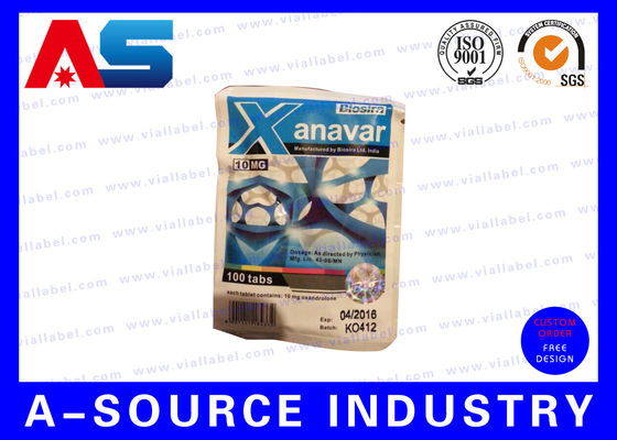 Anavar 60 เม็ดเตียรอยด์ในช่องปากพิมพ์แบบกำหนดเองซิปล็อคอลูมิเนียมถุงพลาสติกพิมพ์ด้วยการรักษาความปลอดภัยโฮโลแกรม