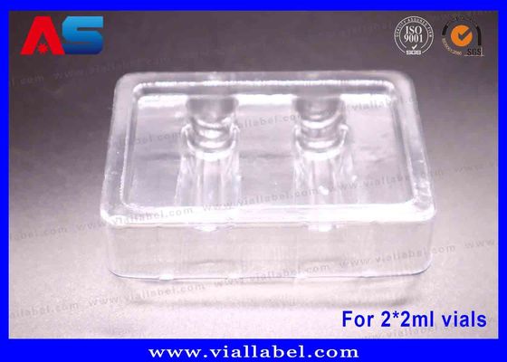แผงบรรจุยา peptides, ถาดพลาสติกสำหรับบรรจุขวดยา 2 ขวด ขนาด 2 มล., วัสดุเป็นมิตรต่อสิ่งแวดล้อม หนา 50um