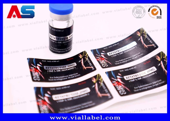 ฉลากขวดเปปไทด์แบบกำหนดเองพร้อมกาวติดแน่น พร้อมสติกเกอร์น้ำมันฉีดสำหรับ Retatrutide