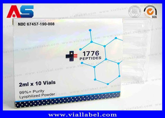 การพิมพ์กล่องเพพติดที่กําหนดเอง, 2ml × 10 Vials ตรากล่องกล่องและตู้พลาสติก